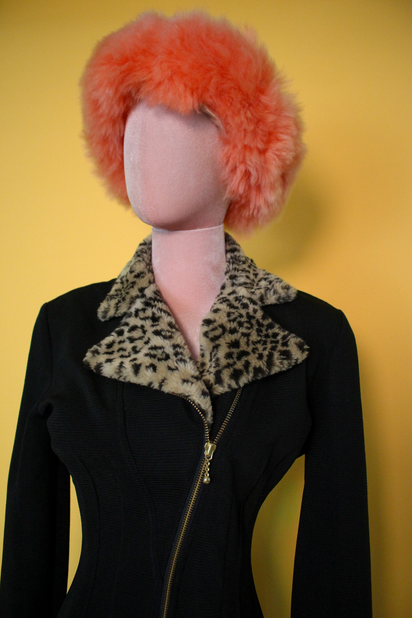 Vintage 80s 90s "Joseph Ribkoff" Leopard Faux Fur Stirrups Jumpsuit Best Fits Size S-M