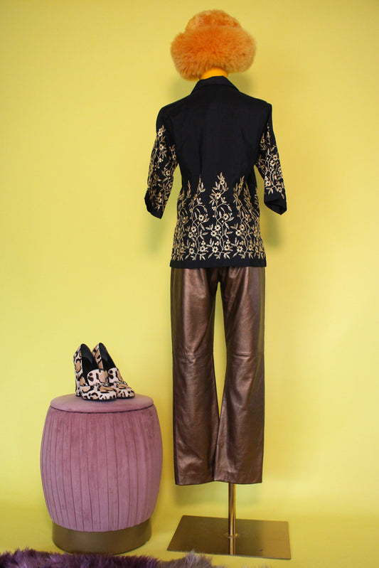 Vintage "Bebe" Bronze Buttery Leather Pants Best Fits Size S, Possible M