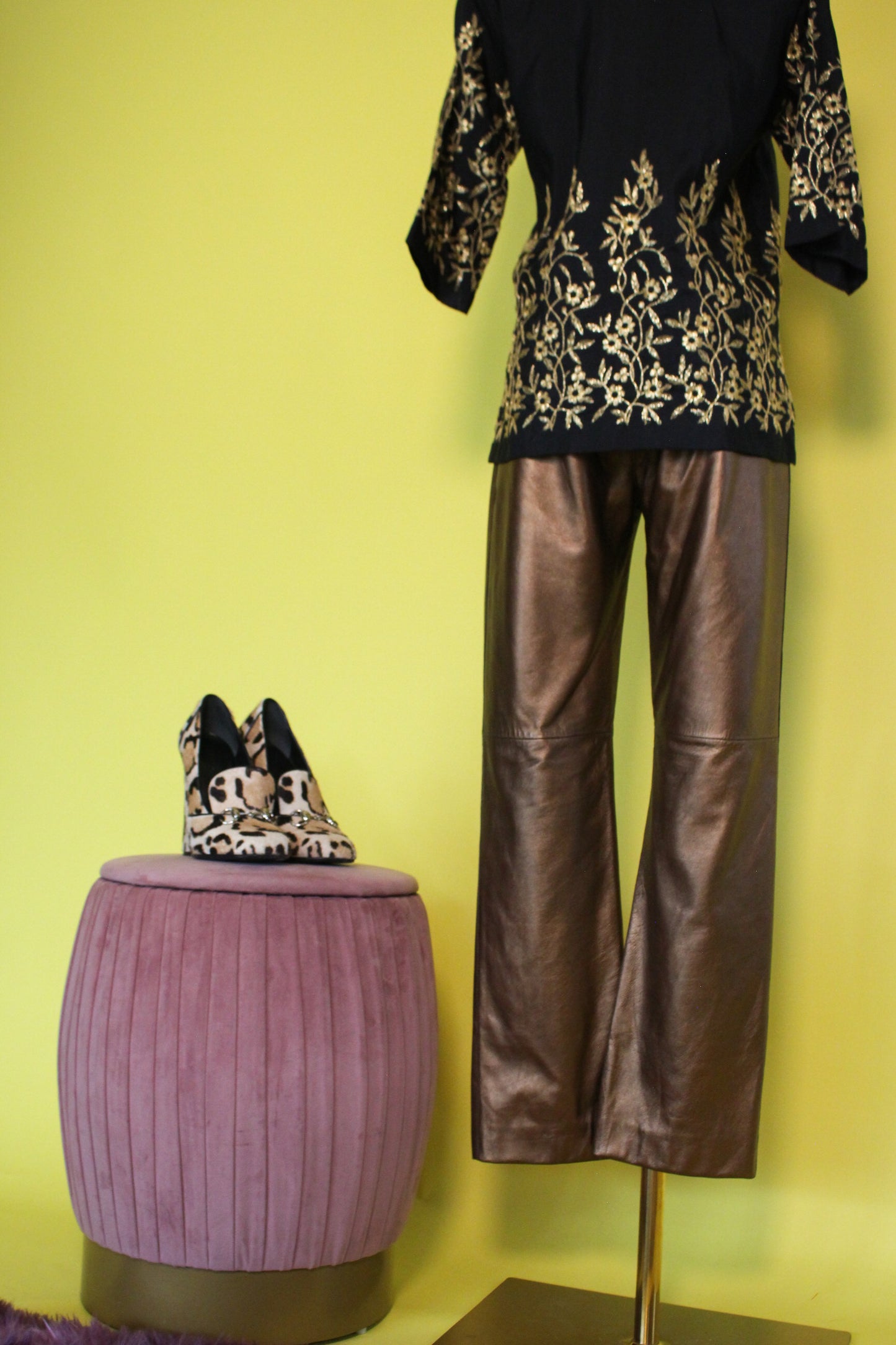 Vintage "Bebe" Bronze Buttery Leather Pants Best Fits Size S, Possible M