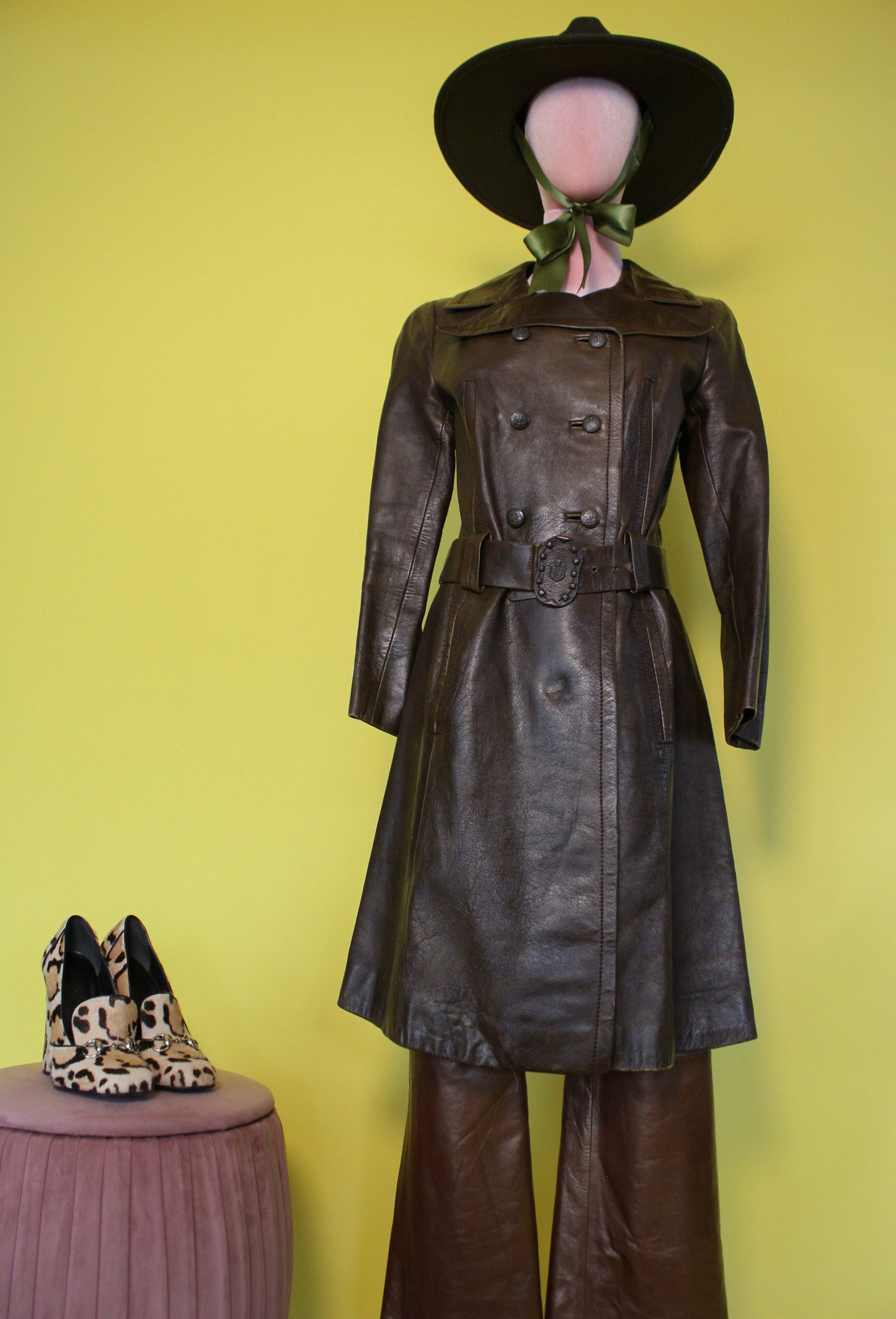 Vintage 60s 70s "Filene's Boston" Made In Israel Brown Leather Coat Best Fits Size M, Possibly L