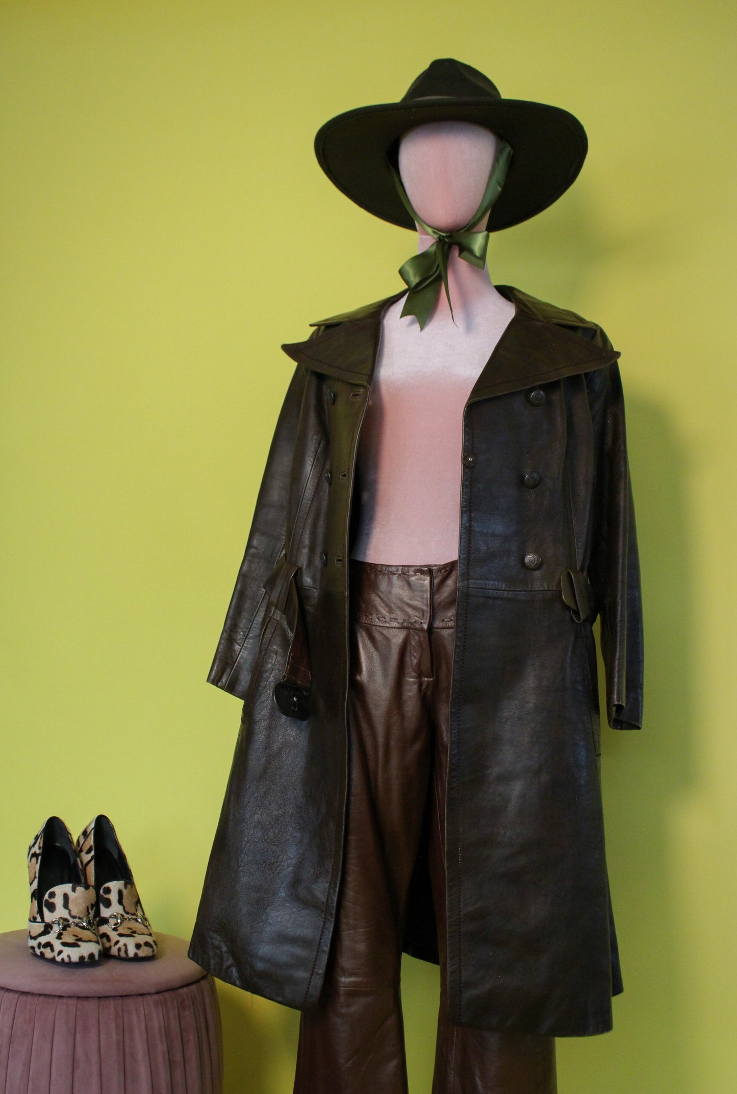 Vintage 60s 70s "Filene's Boston" Made In Israel Brown Leather Coat Best Fits Size M, Possibly L