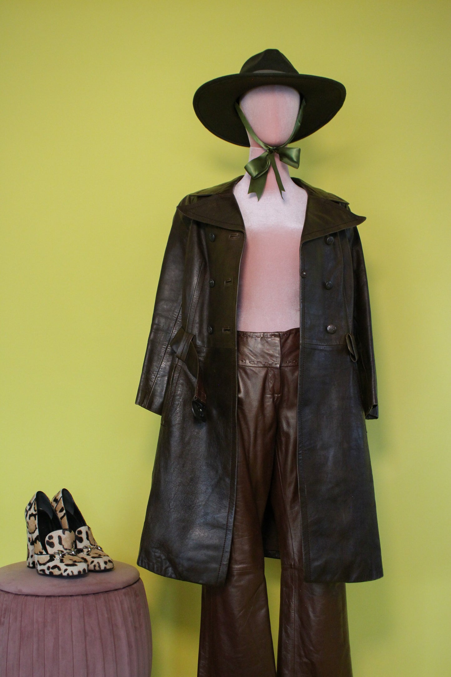 Vintage 60s 70s "Filene's Boston" Made In Israel Brown Leather Coat Best Fits Size M, Possibly L